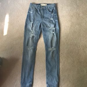 Light wash skinny ripped jeans